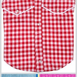 Doggy Parton, red and white western size medium, this item is new